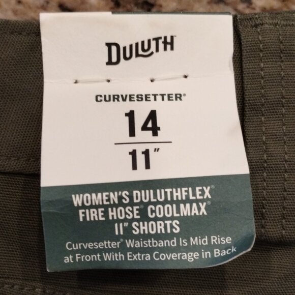 Duluth Trading Co Curvesetter Flex Cool Max Utility Shorts Green Size 14 NWT - Picture 8 of 10